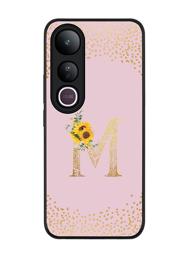 Stylizedd For vivo V50 Lite Case,Slim fit Camera Protection, Shockproof Thin Phone cover  - Custom Floral Monogram - M  (Pink )