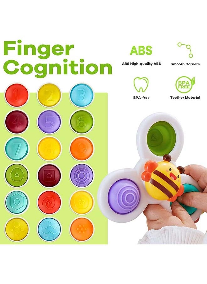 YelaJoy - 3PCS Suction Cup Spinner Toys, Strong Suction Cup Bath Toys, Toddler Fidget Toys Age 1-2, Window Spinning Top Baby Toys, Sensory Toys for Toddlers 1-3, Birthday Gifts for Girl Boy - Image 1