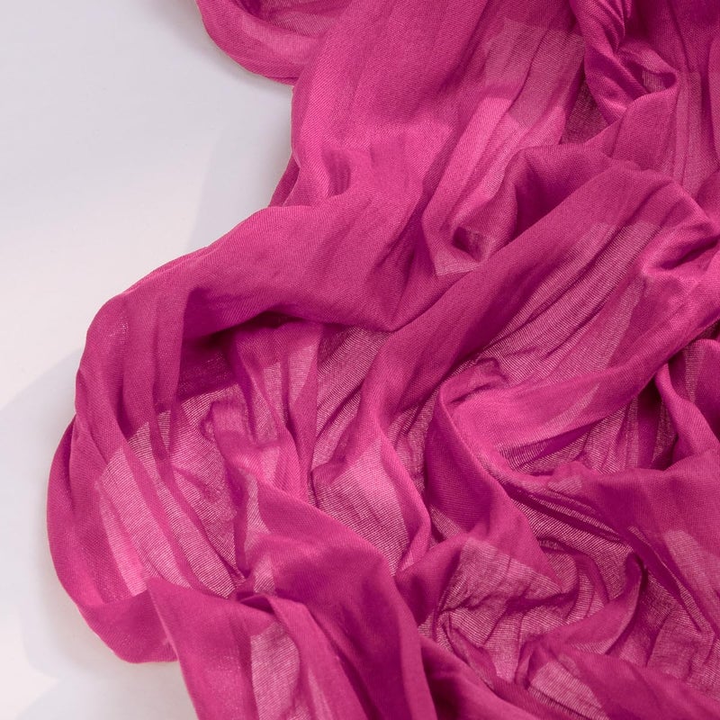 DeZerlor Hot Pink Cheesecloth Table Runner Spring Table Runner Boho Gauze 120 Inches Fuschia Cheese Cloth Table Decor for Wedding Bridal Baby Shower Valentine's Day - Image 3