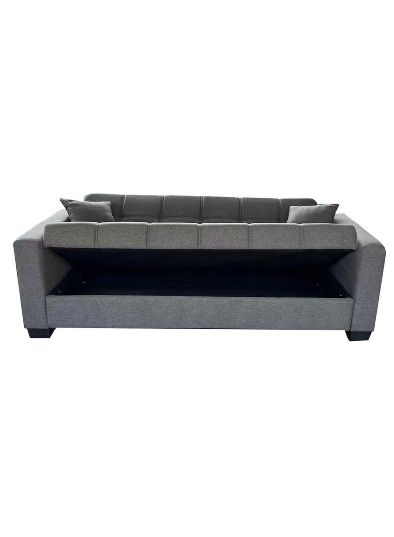 KUSTOMDECO Alba Sofa Cum Bed Grey | 3 Seater Fabric Sofa Bed | Modern Sleeping Sofa for Living Room & Guest Room | 180×110×75 cm (K-S399) - Image 2