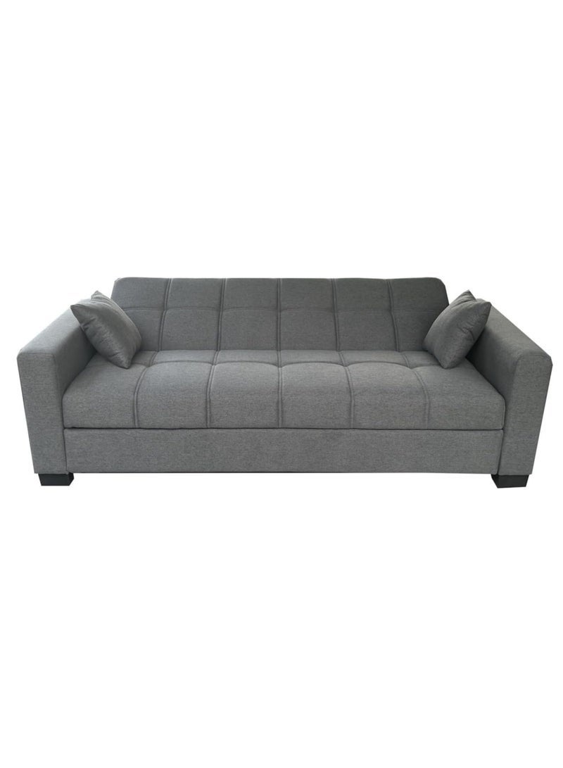 KUSTOMDECO Alba Sofa Cum Bed Grey | 3 Seater Fabric Sofa Bed | Modern Sleeping Sofa for Living Room & Guest Room | 180×110×75 cm (K-S399) - Image 1