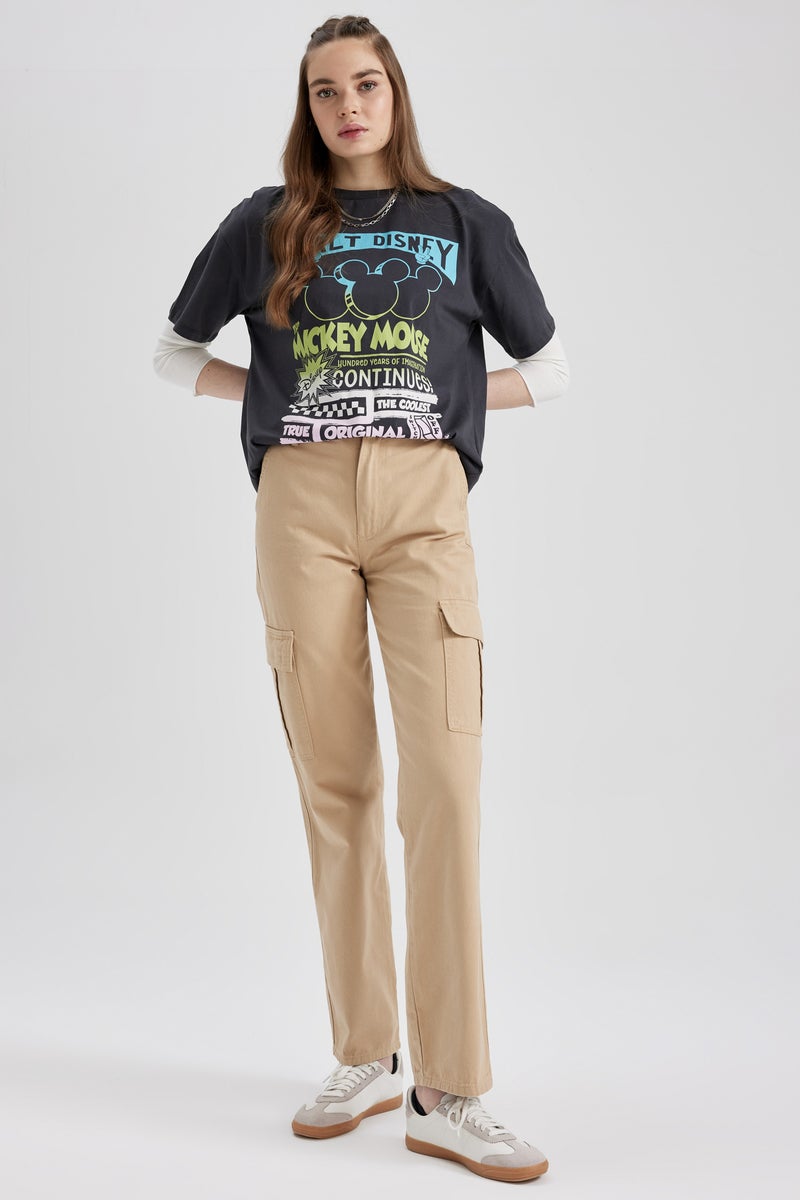 DeFacto Woman Straight Fit Gabardine Cargo Pants - Image 1