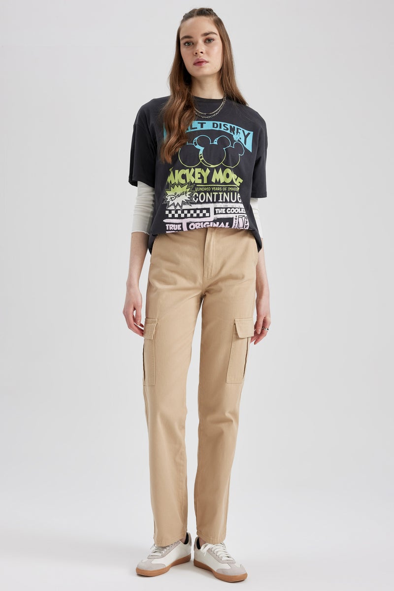 DeFacto Woman Straight Fit Gabardine Cargo Pants - Image 3