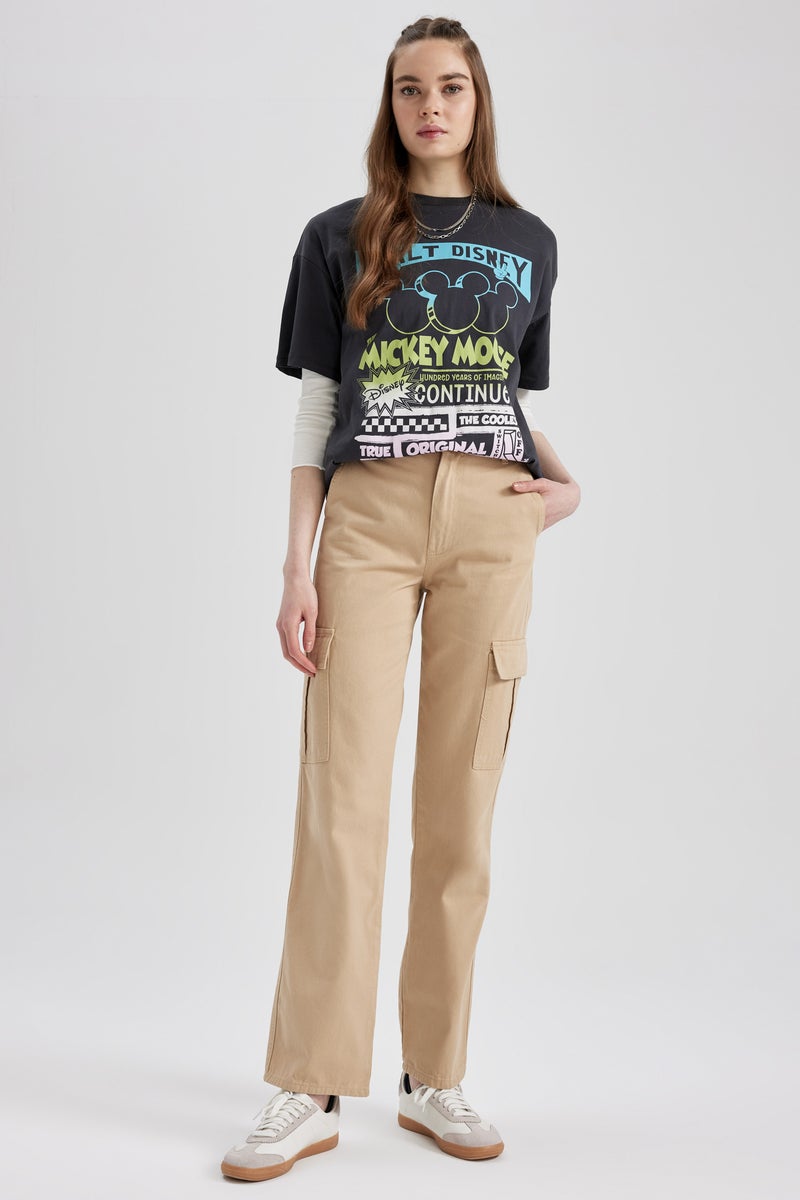 DeFacto Woman Straight Fit Gabardine Cargo Pants - Image 4