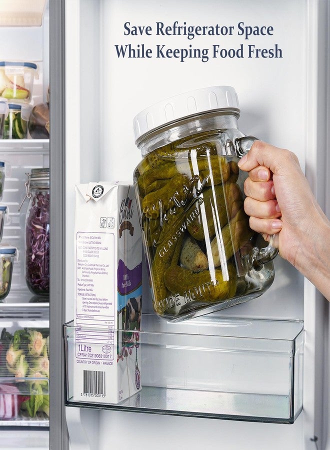 Folinstall 2 Pack Large Mason Jars, 74 oz Wide Mouth Glass Jar with Lid for Fridge, Glass Canisters DIY Favor Decor, Food Container for Sugar, Cookie, Flour, Pickle - Image 5