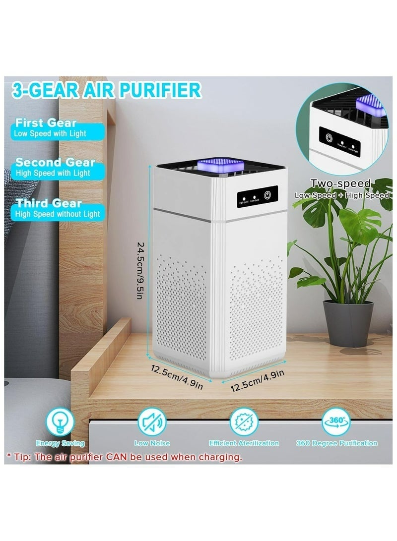 باندا جهاز تنقية هواء للغرف الكبيرة مزود بفلتر HEPA حقيقي، وتنظيف بزاوية 360 درجة للغبار وحبوب اللقاح والدخان ومخلفات الحيوانات الأليفة، ووضع نوم هادئ للغاية بمستوى ضوضاء 34 ديسيبل، وعلاج عطري وإضاءة ليلية، وترشيح بنسبة 99.97% للجسيمات الدقيقة PM2.5 - Image 5