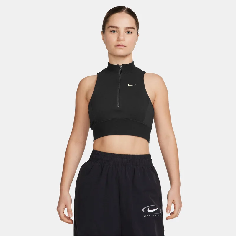 Nike Women's Sportswear Chill Terry 1/2-Zip Crop Top