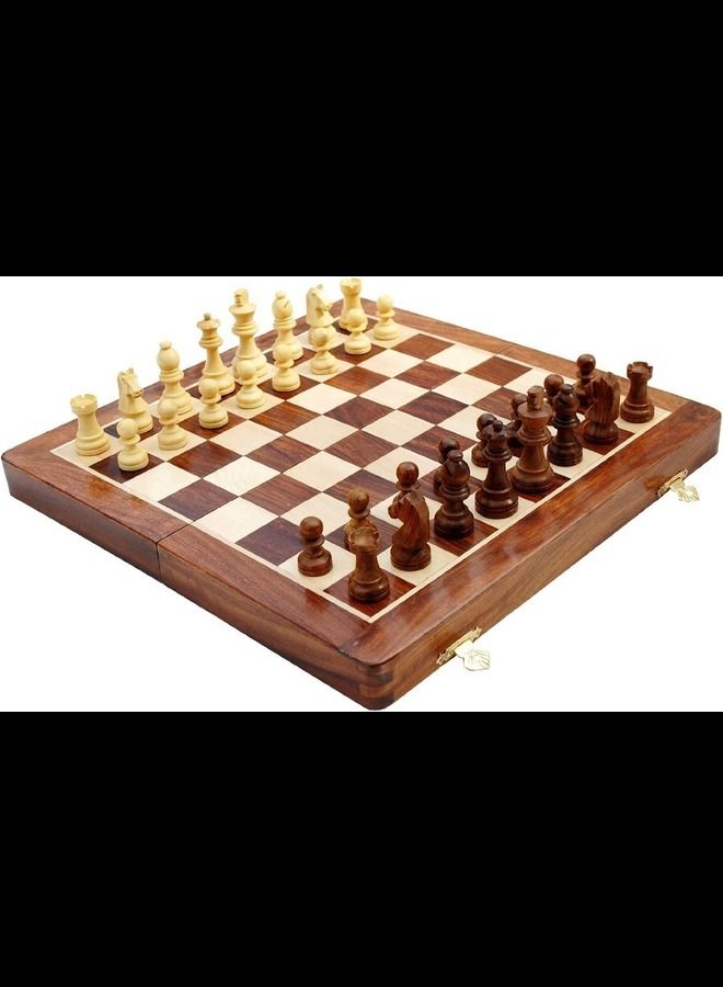 لوح الشطرنج الخشبي الكلاسيكي القابل للطي 3 في 1 الشطرنج الخشبي - Image 2