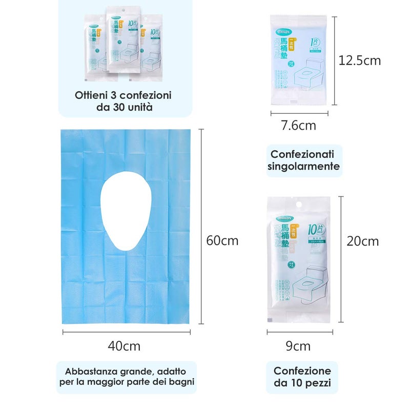 VANZAVANZU Disposable Toilet Seat Covers - 30 Counts Waterproof Individually Wrapped Portable Travel Toilet Seat Covers for Adults Kids Toddler Potty Training Public Toilet, Lengthened Size 16x24 Inch, 3 Packs - Image 3