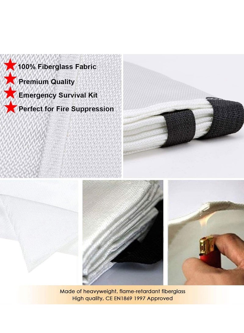 Emergency Fire Blanket for Home Kitchen -2 Pack Safety Fiberglass Fire Blankets Suppression Flame Retardant Great for School, Fireplace, Grill, Car, Office, Warehouse(1m × 1m) - Image 3