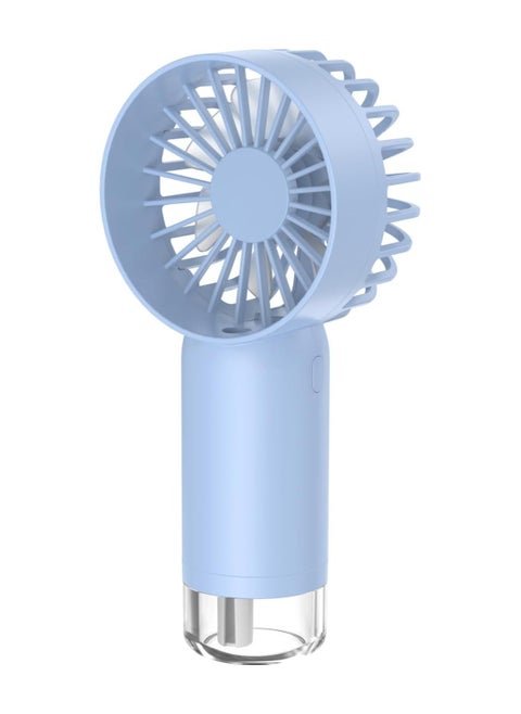 Portable Handheld Fan with Rechargeable Mist and Noise Cancelling Mist with 3 Speeds for Travel, Outdoors, and Office (Sky Blue)