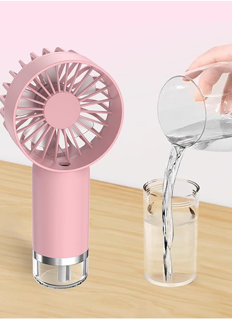 Portable Handheld Fan with Rechargeable Mist and Noise Cancelling Mist with 3 Speeds for Travel, Outdoors, and Office (Sky Blue)