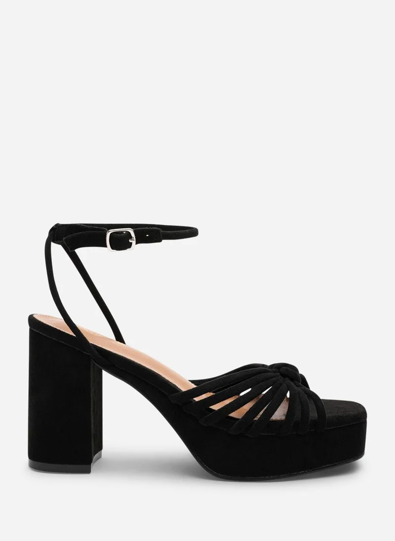 Where's That From Delphine' Platform Heels with Twisted Knot Straps