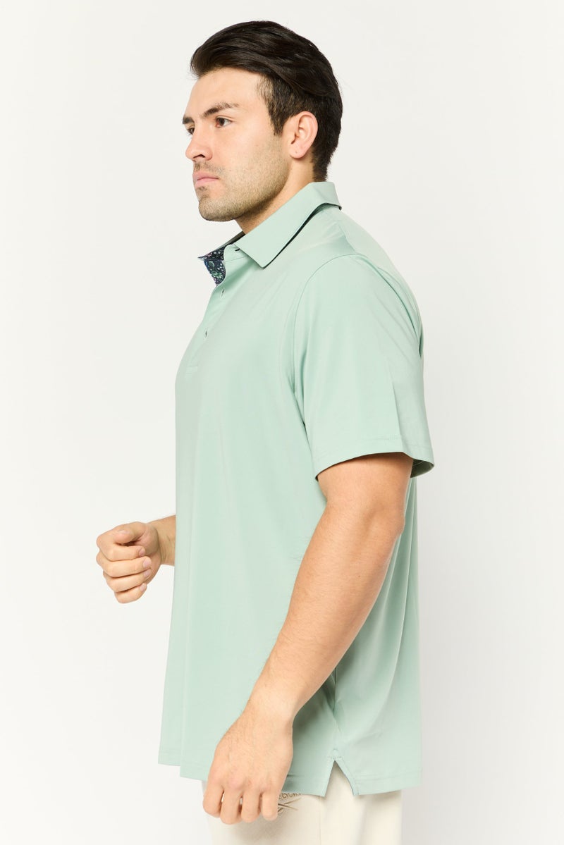 PUMA تي شيرت بولو رياضي للرجال بأكمام قصيرة، لون أخضر حكيم - Image 3