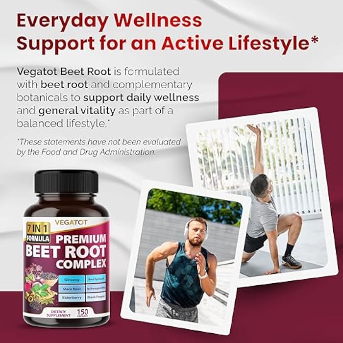 VEGATOT Concentrated with Ginseng Maca Root Ashwagandha - Energy Stamina Immune Support (150 Count (Pack of 1)) - Image 2