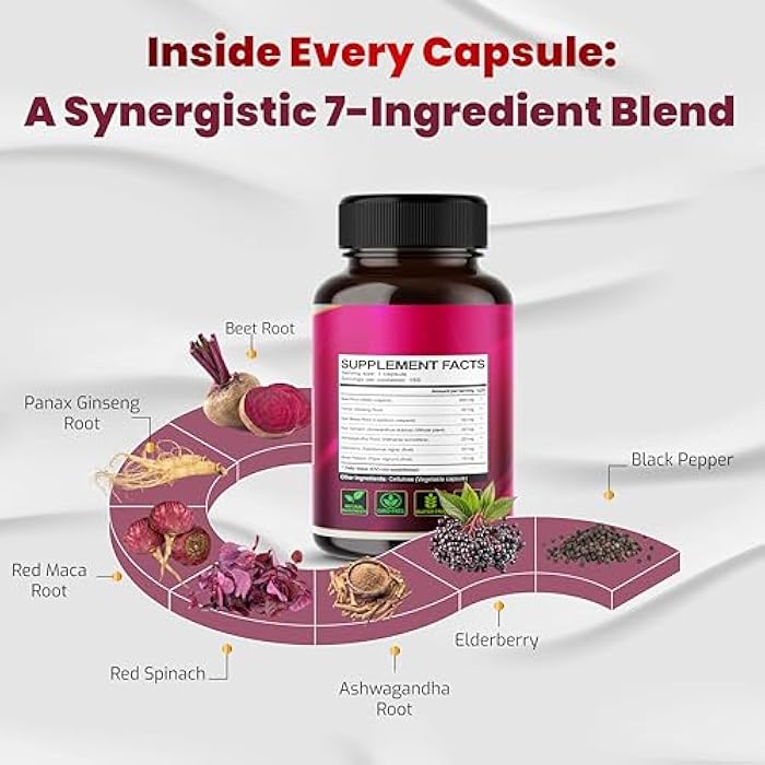 VEGATOT Concentrated with Ginseng Maca Root Ashwagandha - Energy Stamina Immune Support (150 Count (Pack of 1)) - Image 4