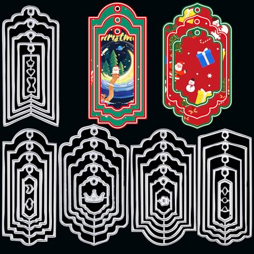 ORIGACH 5 Set 36 Pcs Bookmark Metal Cutting Dies Tag Die Cuts Embossing Stencils Scrapbooking Tool for DIY Card Scrapbooking - Image 1