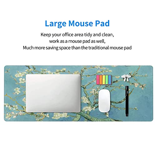Yilad Almond Blossom Gaming Mouse Pad Non Slip XL Large Mousepad Stitched Edge Rubber Base Desk Mat for Laptop PC Computer - Image 5