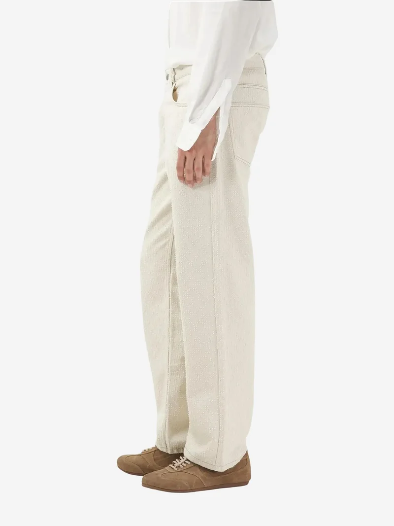 جيستو GIESTO Mid Waist Straight Leg Denim Jeans