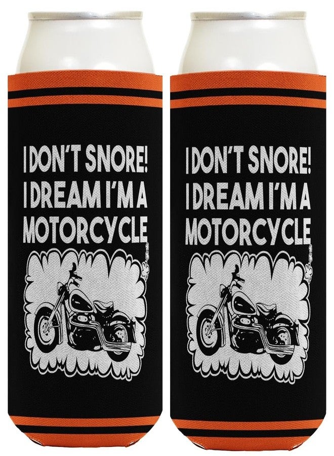 ذيس وير هدايا مضحكة لراكبي الدراجات النارية: "أنا لا أشخر، أنا أحلم بأنني دراجة نارية" - عبوة من قطعتين من حافظات المشروبات متعددة الاستخدامات - Image 1