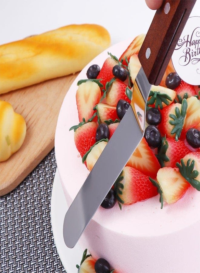 Kopida Cake Cream Spatula 2PCS 4 Inch Icing Spatula Stainless Steel Wooden Handle Cake Scraper Butter Cutter Pastry Decor Tools DIY Home Kitchen Baking Tools - Image 5