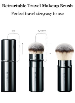 DUcare Retractable Airbrush Kabuki Brush Blush Brush for All Face Makeup & Foundation for Liquid, Cream and Powder Face Makeup With Aluminum Handle  - Image 2