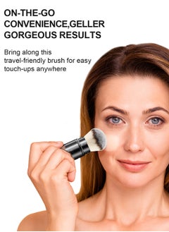 DUcare Retractable Airbrush Kabuki Brush Blush Brush for All Face Makeup & Foundation for Liquid, Cream and Powder Face Makeup With Aluminum Handle  - Image 4