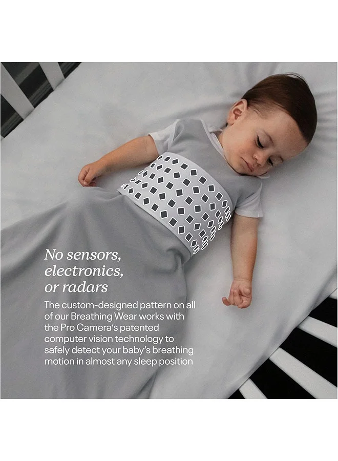 Nanit Breathing Wear Sleeping Bag 100% Cotton Baby Sleep Sack Works With Pro Baby Monitor To Track Breathing Motion Sensor Free, Real Time Alerts, Size Small, 3 To 6 Months - Pebble Grey