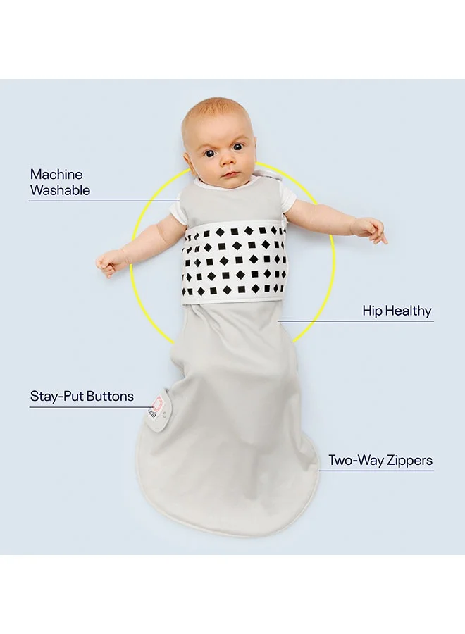 Nanit Breathing Wear Sleeping Bag 100% Cotton Baby Sleep Sack Works With Pro Baby Monitor To Track Breathing Motion Sensor Free, Real Time Alerts, Size Small, 3 To 6 Months - Pebble Grey