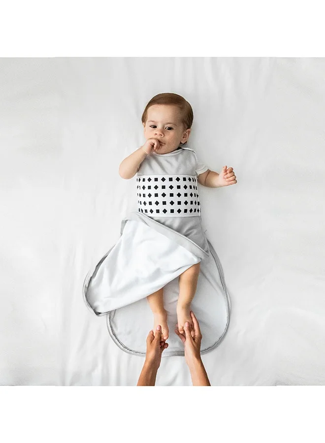 Nanit Breathing Wear Sleeping Bag 100% Cotton Baby Sleep Sack Works With Pro Baby Monitor To Track Breathing Motion Sensor Free, Real Time Alerts, Size Small, 3 To 6 Months - Pebble Grey