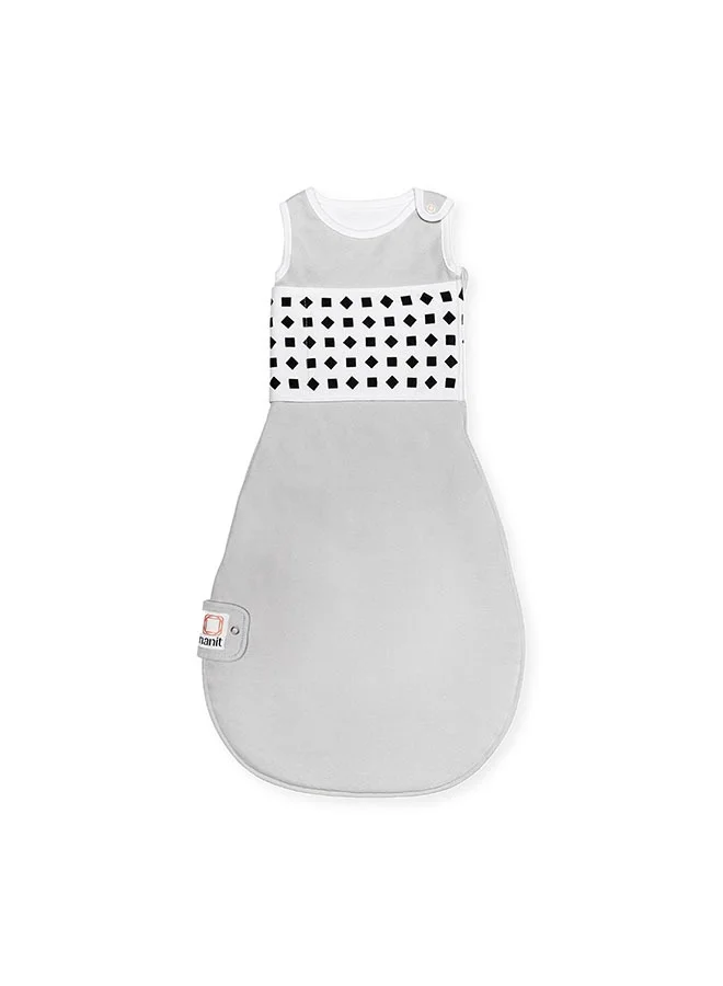 Nanit Breathing Wear Sleeping Bag 100% Cotton Baby Sleep Sack Works With Pro Baby Monitor To Track Breathing Motion Sensor Free, Real Time Alerts, Size Small, 3 To 6 Months - Pebble Grey
