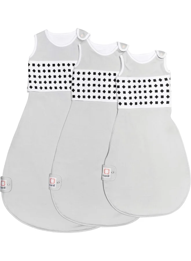 Nanit Breathing Wear Sleeping Bag 100% Cotton Baby Sleep Sack Works With Pro Baby Monitor To Track Breathing Motion Sensor Free, Real Time Alerts, Size Small, 3 To 6 Months - Pebble Grey