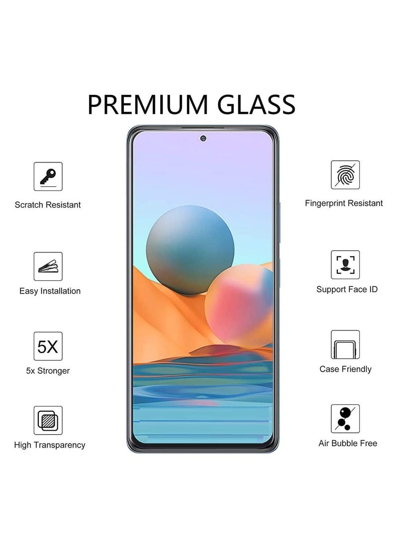 Full Coverage Tempered Glass Screen Protector Compatible with Xiaomi Redmi Note 9, Xiaomi Redmi Note 10/10s, Xiaomi Redmi Note 11 - Black Frame - Image 3