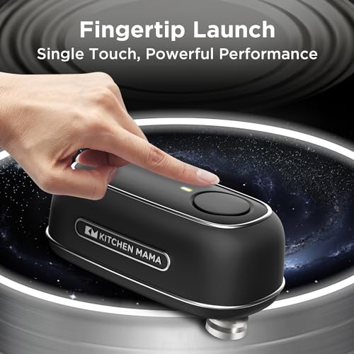 Kitchen Mama Orbit One Rechargeable Electric Can Opener: Hands-free, USB-C Charging, Automatic Stop, Smooth Edge, Safety, Blade for Large Cans, Heavy Duty, Soda and Pop Can, with Storage Box (Black) - Image 2