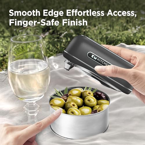 Kitchen Mama Orbit One Rechargeable Electric Can Opener: Hands-free, USB-C Charging, Automatic Stop, Smooth Edge, Safety, Blade for Large Cans, Heavy Duty, Soda and Pop Can, with Storage Box (Black) - Image 5