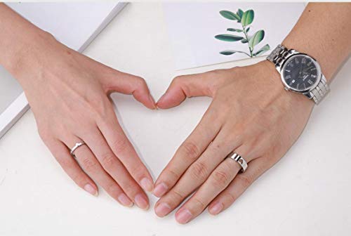 LAVUMO Matching Heart Promise Rings for Couples I Love You Engagement Wedding Ring Band Sets for Him and Her Stainless Steel High Polished Comfort Fit (Men Size 10 & Women Size 7) - Image 5