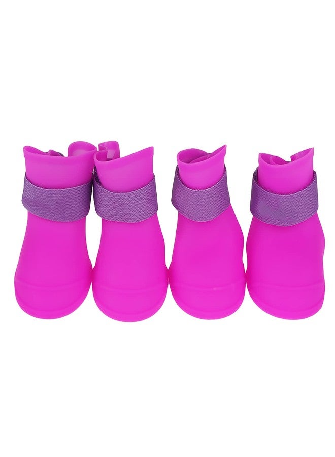 Yctze 4pcs Silicone Protective Dog Boots, Antislip Snow Shoes for Small Dogs, Ideal for French, Cute Pet Rain Wellies (L) - Image 1