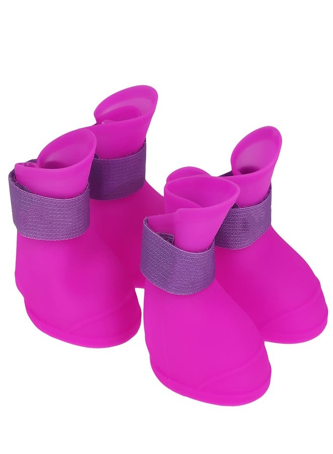 Yctze 4pcs Silicone Protective Dog Boots, Antislip Snow Shoes for Small Dogs, Ideal for French, Cute Pet Rain Wellies (L) - Image 4