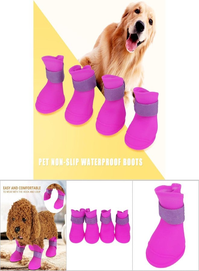 Yctze 4pcs Silicone Protective Dog Boots, Antislip Snow Shoes for Small Dogs, Ideal for French, Cute Pet Rain Wellies (L) - Image 3