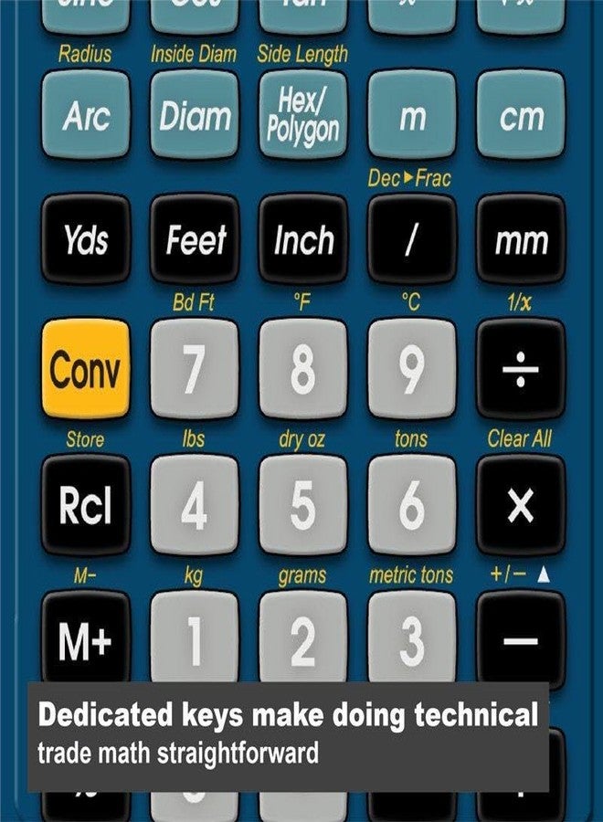 كالكيوليتيد إنداستريز حاسبة Calculated Industries 4400 TradesmanCalc، أداة حاسبة تقنية متخصصة في حساب المثلثات والهندسة والرياضيات والتحويلات، مناسبة لطلاب التقنية، واللحامين، وفنيي تصنيع المعادن، والمهندسين، والرسامين. - Image 2