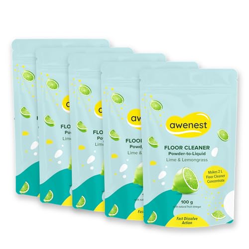 awenest No-Toxin, Plant Based Powder-to-Liquid Floor Cleaner | Makes 10 Liter | Citrus, Lime, Lemongrass | No Ammonia, SLES | Natural, Biodegradable, Eco-Friendly, Herbal | Tough On Stains - Image 1