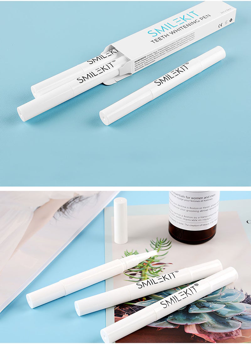 SMILEKIT - 2Pcs Teeth Whitening Pen Kit Portable Effective Painless Low Sensitivity Easy to Use Professional Tooth Whitener for Teeth Color Corrector and Create Beautiful White Smile Natural Mint Flavor 2ml/Pcs - Image 1