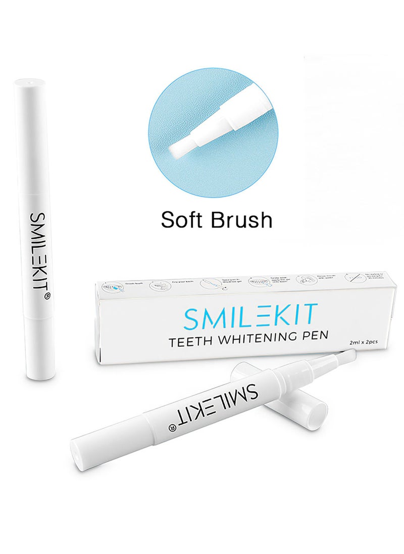 SMILEKIT - 2Pcs Teeth Whitening Pen Kit Portable Effective Painless Low Sensitivity Easy to Use Professional Tooth Whitener for Teeth Color Corrector and Create Beautiful White Smile Natural Mint Flavor 2ml/Pcs - Image 1