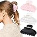 Canitor Claw Clips for Women Acrylic Marble Non-slip Emi Hair Clips for Thick Thin Hair Strong Hold Durable Banana Barrettes Cute Hair Accessories Black Pink White - Image 2