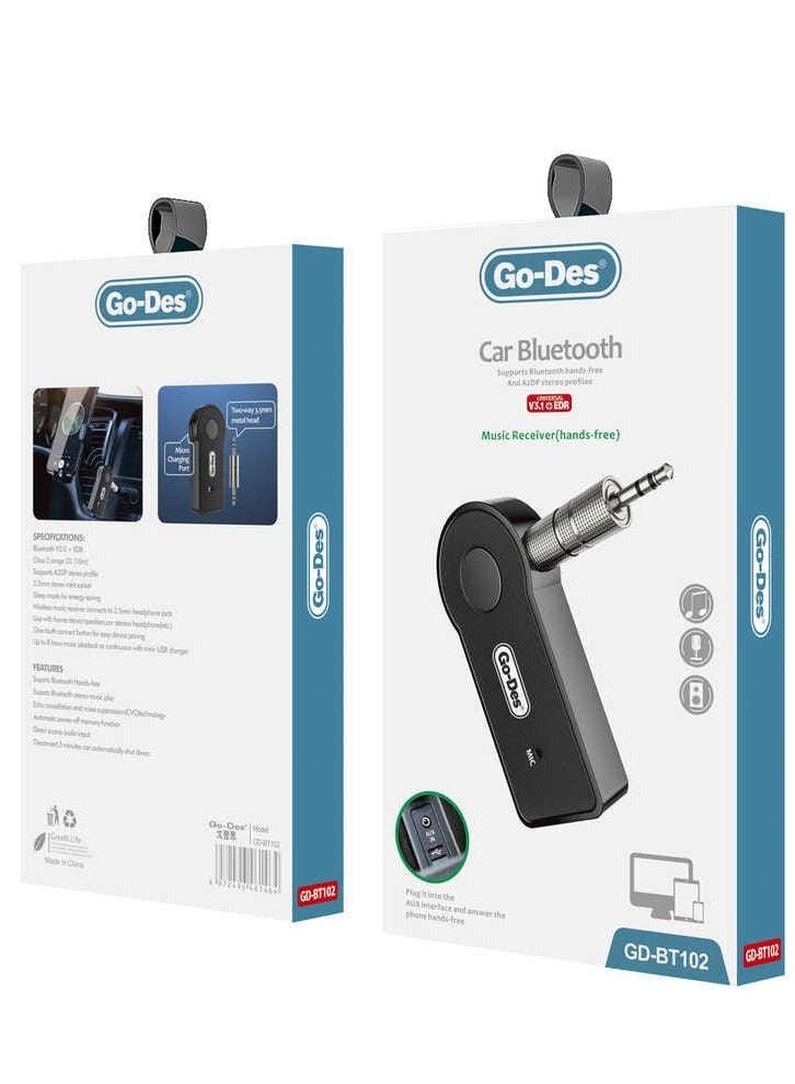 جو-ديز استقبال موسيقي بلوتوث للسيارة (بدون استخدام اليدين) GD-BT102 استقبال بلوتوث - Image 2