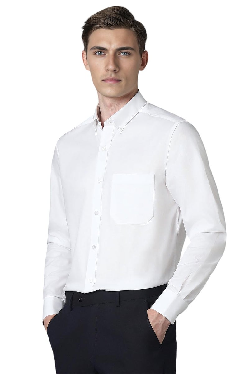 LOUIS PHILIPPE قميص لويس فيليب للرجال من القطن بتصميم كلاسيكي (LPSFMCLPG89904_White, 42) - Image 2