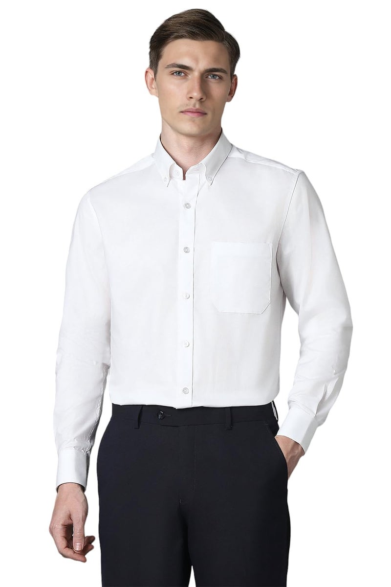 LOUIS PHILIPPE قميص لويس فيليب للرجال من القطن بتصميم كلاسيكي (LPSFMCLPG89904_White, 42) - Image 1