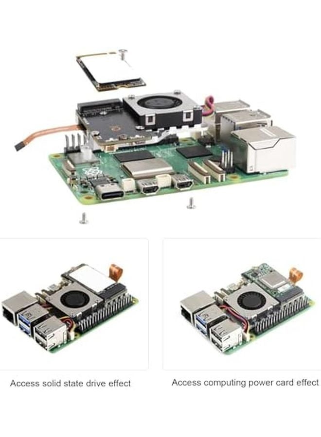 مشتت حرارة PCIe NVMe M2 SSD مع مروحة للمقاسات 2230 و2242 و2280، نظام تبريد نشط لإدارة الحرارة - Image 5