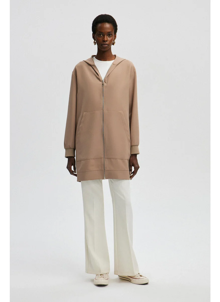 Touche Prive Zippered Thin Crepe Jacket