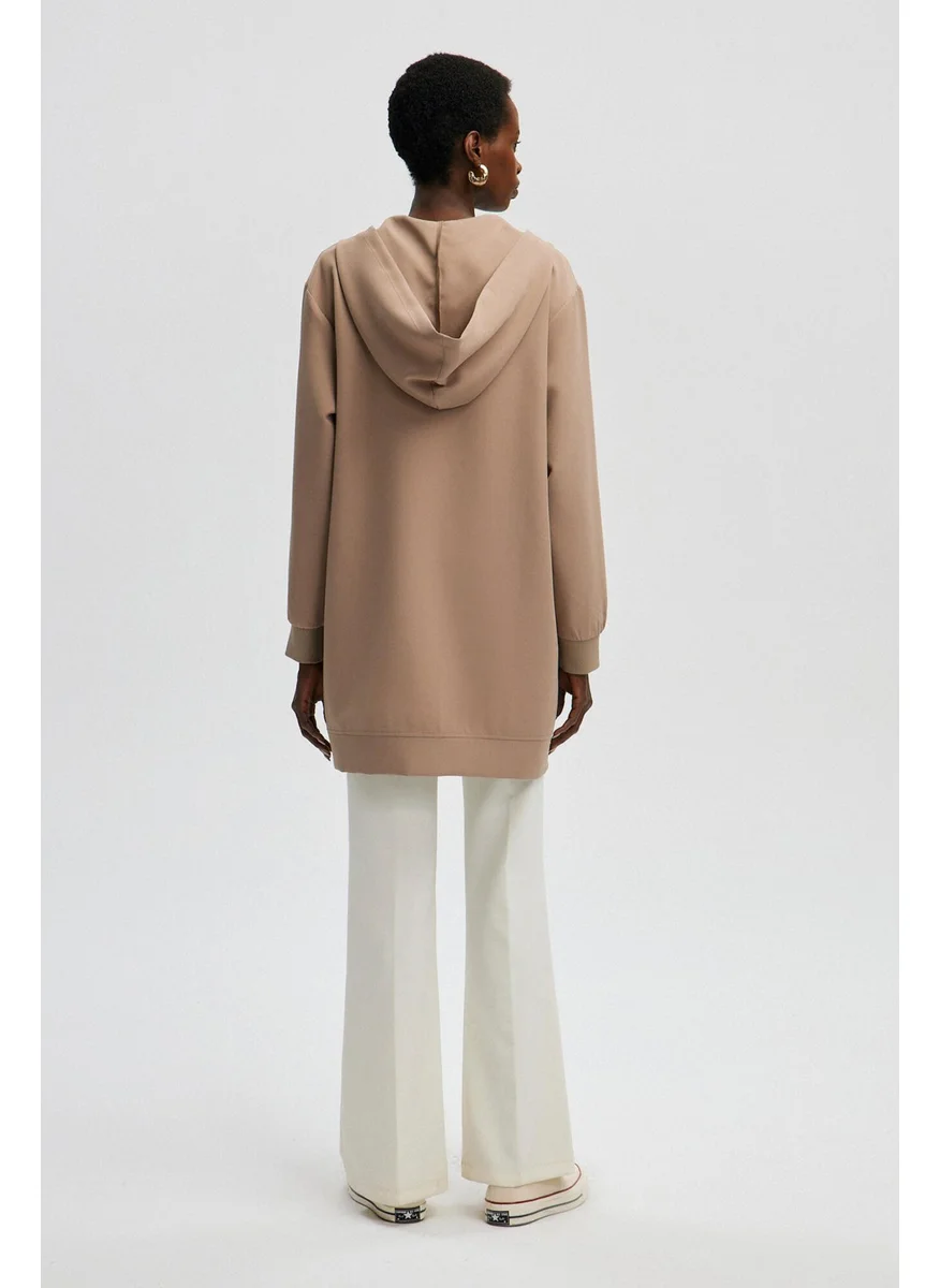 Touche Prive Zippered Thin Crepe Jacket
